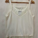 Dress Barn Lace Trimmed Ivory Y2K Feminine Romantic Chic Tank, Sz L Photo 0