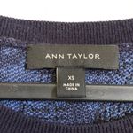 Ann Taylor  Women's Sequin Houndstooth Wool Navy Blue Sweater size XS‎ Photo 4