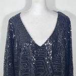 City Chic  Long Sleeve Black Sequin Sheath Dress Size XL NWT Sequin Formal Dress Photo 2