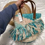 Chico's NWT Chico’s Multi Fringe Neutral Turquoise Tote Bag Photo 4