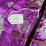 Vintage Purple Black Chinese Embroidered Silk Bed Jacket Handmade Reversible Photo 10