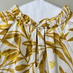 Kaari Blue  size medium ruffle collar keyhole button v neck blouse butterflies Photo 1