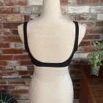 Zaful  Black Faux Tie Front Ribbed Bikini Top Size S Photo 4