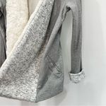 Anthropologie  Ambrose Knit Jacket Gray Cream Cardigan Plush Collar Size Medium Photo 6