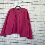 Eileen Fisher Pink Boiled Wool Cashmere Open Front Jacket Women’s Large Minimal Photo 7