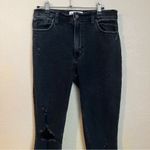 Abercrombie & Fitch Abercrombie The Skinny High Rise Distressed Black Jeans 4 Short 27 Photo 2