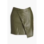 Nicholas Gabriella Mini Skirt in Green 2 Womens Faux Leather Vegan Photo 10