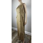 BUSHWACKER Sz 8 Brown Floral Linen Rayon Maxi Sheath Dress Sleeveless USA Photo 9