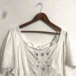 Old Navy NWT  Womens Shirt Blouse White Floral Embroidered Babydoll Size 3X Photo 2