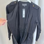 Michael Stars  Women’s Black Linen Zip Front Trench Coat XS Photo 9
