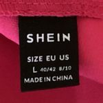 SheIn Pink High Rise Pleated Straight Leg Business Career Trouser Pants Sz 8/10 Photo 3