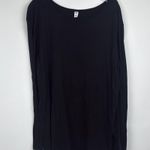 BP  Classic Black Scoop Neck Long Sleeve Hi-Low Hem Tee Shirt Size Small Photo 0