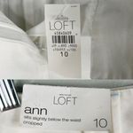 Loft Ann Taylor Ann Pants Cropped 10 White Embroidered Flowers Photo 7