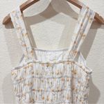 Greylin Cladelle Wide Strap Bodice Cinched Cottagecore Midi Dress Ivory Yellow Photo 4