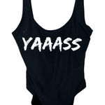 No Boundaries  Black Swimsuit with graphic print, Medium, beach, resort, vacation Photo 0