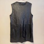 Max Studio M Faux Leather Suede Zip Sleeveless Vest Dress Black Womens Size M Size M Photo 3