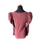 Nation Ltd  Romy Long Puff Sleeve in Garnet Burgundy Dark Romantic Small Photo 3