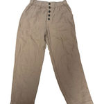 Madewell Gauze Pants Linen Blend Button Fly Taupe Size S Coastal Minimalist Photo 0