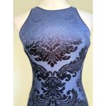 B.Darlin Blue Velvet Burnout Body Con‎ Mini Dress 1/2 Glam Boho Y2K Whimsigoth Photo 1