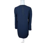 Tibi  Structured Crepe Button Detail Shift Dress Navy Size 4 Career Cocktail EUC Photo 5