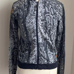 L.A.M.B. VINTAGE Snakeskin Print Zip Hoodie Womens Sz Large Black Grey Harajuku Y2K Photo 0