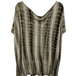 Piko  Tie-Dye Y2K Rhinestone Heart Print Top Womens Size S Oversized Green Boho Photo 1