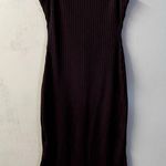 Charlotte Russe Dark Burgundy Ribbed Midi Dress Size S GUC Photo 8