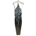 NWT Ilkyaz Ozel “The New Arrivals” Blanca Silver Sequin Halter Gown | Size S/38 Photo 8