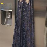 Anthropologie đź’•MOULINETTE SOEURS đź’• Celestial Lace Maxi Dress Navy Blue 12 NWOT Photo 8