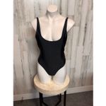 Classic Black Scoop Back Bodysuit | Stretchy Basic Tank One Piece – Size Medium Photo 4