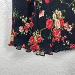 My Michelle  Midi Skirt M Black Floral Whimsigoth Lettuce Hem Romantic Vamp Photo 3