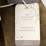 Haute Hippie  | Olive Green Suede/Leather Festival Hobo Bag w/ Matching Mini Bag Photo 4