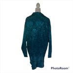 Victoria's Secret Teal Floral Satin Collared Pajama Shirt Nightgown/Top P/S Photo 1