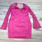 Miss Circle Penina Hot Pink Corset Satin Mini Dress Mesh Sleeves NWT‎ Sz XL Photo 8