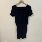 Free People Beach Happy Hour Mini Dress Black Blouson Ribbed Stretch Cutout S Photo 6