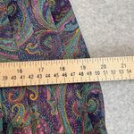 Vintage Russ Pleated Preppy Midi Skirt Womens 14 Purple Paisley Silky Satin Photo 11