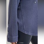 Aerie  Deep Blue LumberJane Waffle Knit Button Up Tunic Shirt Jacket - size L Photo 13