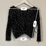 Abound Women’s Cropped Twist Back Long Sleeve Knit Sweater Black Size XXS NWT Photo 4