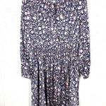 J.Crew  V-Neck Mini Dress Floral Fields Navy Smocked Waist Ruffle Neck Medium Photo 0