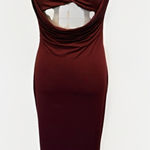 Midi‎ Cut Out Dress Wine Wedding Guest Size Large Red Photo 0