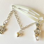 Handmade retro vintage antique Alice in wonderland style chain dangle hair clip🌹🐇🖤🤍 Photo 0