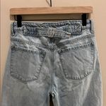 ZARA Relaxed Fit Light Wash Distressed Denim Straight Leg Jeans Buckle Back 2 Photo 5