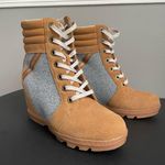 Serra  Hiking Boots Womens 8 Wedge Booties Multicolor Suede Lace Up Round Toe Photo 6
