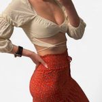 Beige Botany Off White Cottage/Fairy Core Long Sleeve Crop Top Size M Photo 2