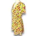 ❄️3/$20 J.CREW Yellow Mini Floral Wrap Dress, Size 8 Photo 4