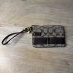 Coach  Legacy Signature Leather Trim Wristlet Monogram Canvas Brown Gold Tone Photo 1