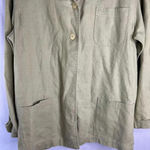 JPR Outfit 100% Linen Lightweight Single Breasted Jacket Blazer Size Large Green Photo 3