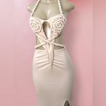 🤍 Beige Cut Out Halter Maxi Dress 🤍✨ Size L Size L Photo 1