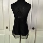 Victoria's Secret  BLACK LACE SHEER MESH BABY DOLL SLIP Photo 3
