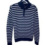 American Eagle  Seriously soft striped wool blend mockneck quarter zip sweater M Photo 10